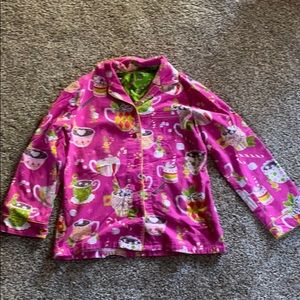 Nick and Nora Elves and hot cocoa PJ top